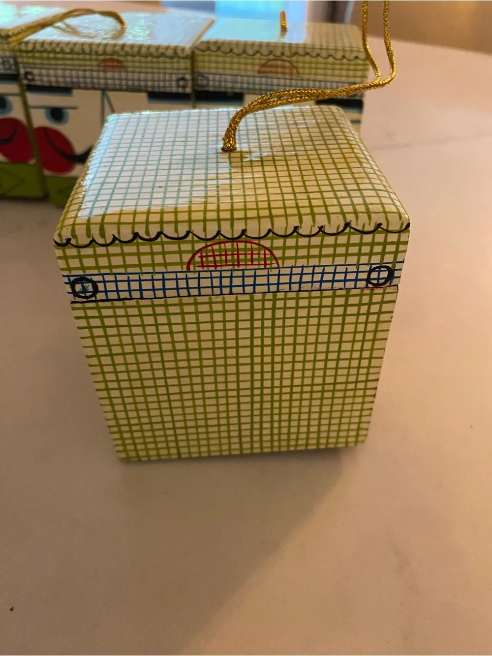 Crate&Barrel NIB Set 4 Green Nutcracker Boxes Holiday Ornaments Gift Whimsical